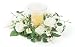 Pack of 2 Artificial White Rose Pillar Candle Rings with Glass Hurricanes 12 41oG1tF3ohL. SL75 Pack of 2 Artificial White Rose Pillar Candle Rings with Glass Hurricanes 12
