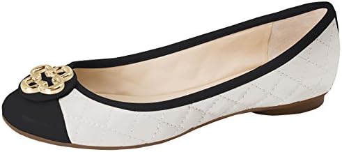 Capodarte- Women's Ballet Flat- Catherine Collection- White/Black