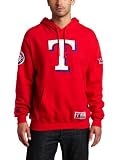 MLB Men's Texas Rangers Be Proud Long Sleeve Hooded Fleece Pullover, Athletic Red/Athletic Navy, X-Large