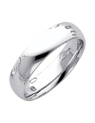 14k White Gold 5mm Comfort Fit Plain Wedding Ring Ring for Men & Women (size 4... by 