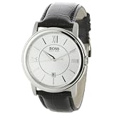Hugo Boss Mens 1512417 H1002 Silver Dial Black