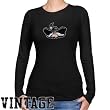 UNLV Rebels Ladies Black Distressed Logo Vintage Long Sleeve Slim Fit T-shirt
