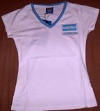 2010 WORLD CUP LADIES SPANDEX STRETCH ARGENTINA SOCCER TSHIRT SIZE LARGE (WHITE VERSION)