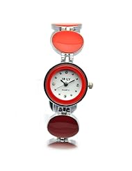 Sinceda Fashion Lady Girl Bracelet Quartz Movement Bangle Wrist Watch Red Strap