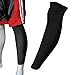 COOLOMG Sports Compression Leg Sleeves Basketball Football Long Knee Protection Knee Brace Undersleeve Black M