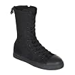 MENS Sizing Black Canvas Steel Toe Boot Sneaker Shoe Punk Goth