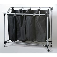 W�schekorb W�schesortierer W�schebox 4 F�cher in schwarz Neu