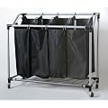 W�schekorb W�schesortierer W�schebox 4 F�cher in Schwarz