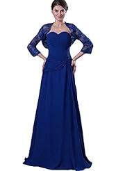 Floor Length Sweetheart Chiffon Mother-of-the-Bride Dress 