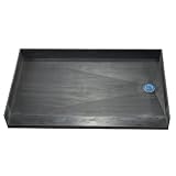 Tile Redi 3054RBF-PVC Black 3054 54 x 30 Shower Pan with Barrier Free Entrance and Right Drain for