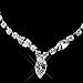 ACCESSORIESFOREVER Women Bridal Wedding Prom Fashion Jewelry Set Crystal Rhinestone V Shape Drop Necklace Silver Clear