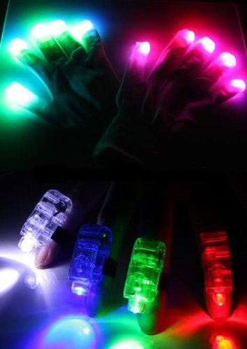 LED Raver Gloves 6 Mode with Free Finger Lights