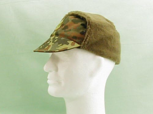 Original German Army Winter Cap in Flecktarn (German Woodland) (64cm (3XL))