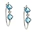 10k White Gold Cushion-cut Blue Topaz and Genuine title=