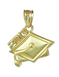 14K Yellow Gold 2013 Graduation Cap Charm Pendant