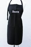 Black Embroidered Apron Hers