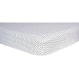 Trend Lab Print Flannel Crib Sheet, Gray and White Chevron