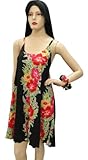 IMAGE OF Sexy Black Allover Floral Print Beach Dress Sundress Slip, Sleepwear, Sleepins L XMas Christmas Gift
