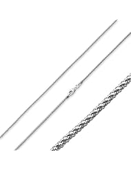 Sterling Silver Popcorn Chain Necklace 1.8MM (16", 18", 20" inch Lengths)