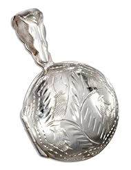 Sterling Silver Etched Round Locket