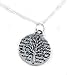 Handcrafted Kevin N Anna Double Sided Tree of Life 950 Platinum Round Charm Necklace on 925 Sterling Silver Chain - Comes Gift Boxed