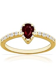 14K Yellow Gold Pear Cut Ruby Ring With Sidestones (GIA Certificate)