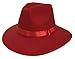 Bigood Unisex Women Imitation Cashmere Large Brim Panama Sun Fedora Hat Red