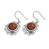 41oGevBHo0L. SL160  Bling Jewelry Sterling Silver Bali Amber Earrings French Wire
