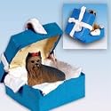 Yorkie Christmas Ornament Blue Box Keepsake