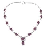 Garnet necklace, 'Fire Dream' 0.4 W 16.1 L