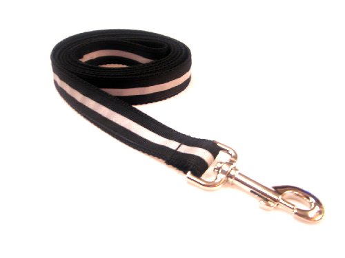 Large Reflective Black Dog Leash – Nylon Webbing: 1″ wide, 6ft length.