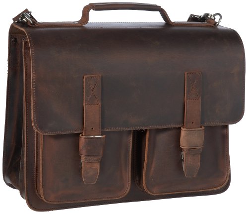 Leonhard Heyden Mens Salisbury Two Compartment Briefcase 8911-003 Brown