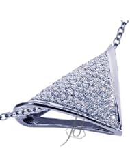 0.70 Ct Round Cut Pave Diamond Pendant 14K GOLD CUT:VERY GOOD SI With Chain