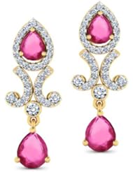 Diamond (0.49 Ct, IJ-SI), 18 Kt Yellow Gold Splendour Diamond Earrings,