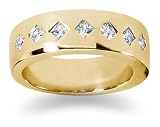 0.7 ctw. Men's Princess Diamond Wedding Band in 14K Yellow Gold