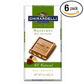 Ghirardelli Chocolate Luxe Milk Bar, Hazelnut, 3-Ounce Bars (Pack of 6)