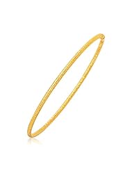 14K Yellow Gold Thin Textured Stackable Bangle