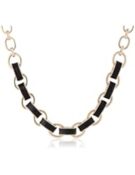 Anne Klein "Dalton" Black Gold-Tone Black Frontal Collar Necklace