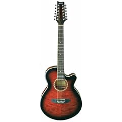 Ashton SL29/12CEQTSB 12-saitige Elektro Akustik Gitarre mit eingebauten Tuner Tobak sonne platzen