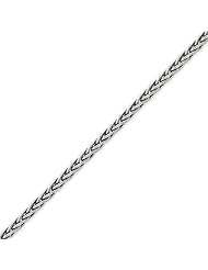 Sterling Silver 18 Inch 3.25mm Solid Antiqued Spiga Chain Necklace - 18 Inch