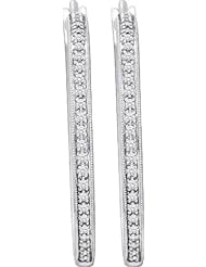 1.0ctw Diamond Fashion Hoop Earrings 14K White Gold
