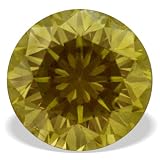 0.18 Ct Canary Yellow Color Round Real Diamond