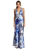 IMAGE OF Jump Juniors Beaded Floral Gown, Aqua/Royal, 1/2