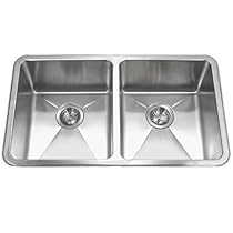 Big Sale Best Cheap Deals Houzer NOD-4200-1 Nouvelle Double Bowl Undermount Stainless Steel Kitchen Sink