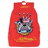 Ed Hardy Bruce Bulldog Crown Backpack- Red-One Size