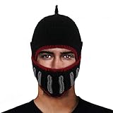 GIANCOMICS Black and Red Roman Cosplay Knight Helmet Knit Visor Winter Mask Beanie Hat Cap LM04