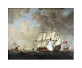 British Men-O' War On The Open Sea by John thomas Serres 20.00X16.62. Art Poster Print