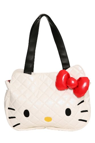 Hello Kitty - White Quilted Head Handbag