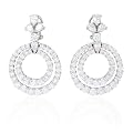 Diamond 18k White Gold Dangle Earrings