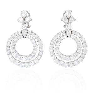 Diamond 18k White Gold Dangle Earrings
